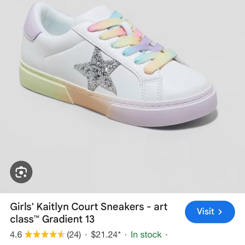 Art Class NWOT Rainbow Sneakers size Girls 1